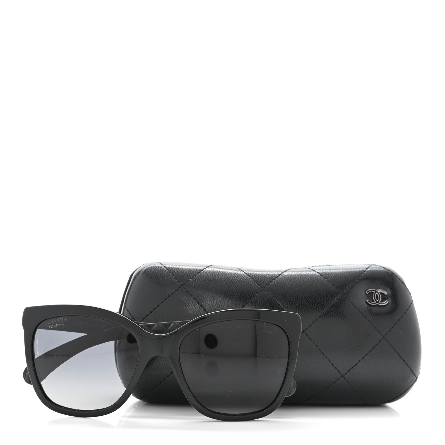 Chanel Acetate Quilted Polarized Butterfly CC Sunglasses 5288-Q Black 8 of 8