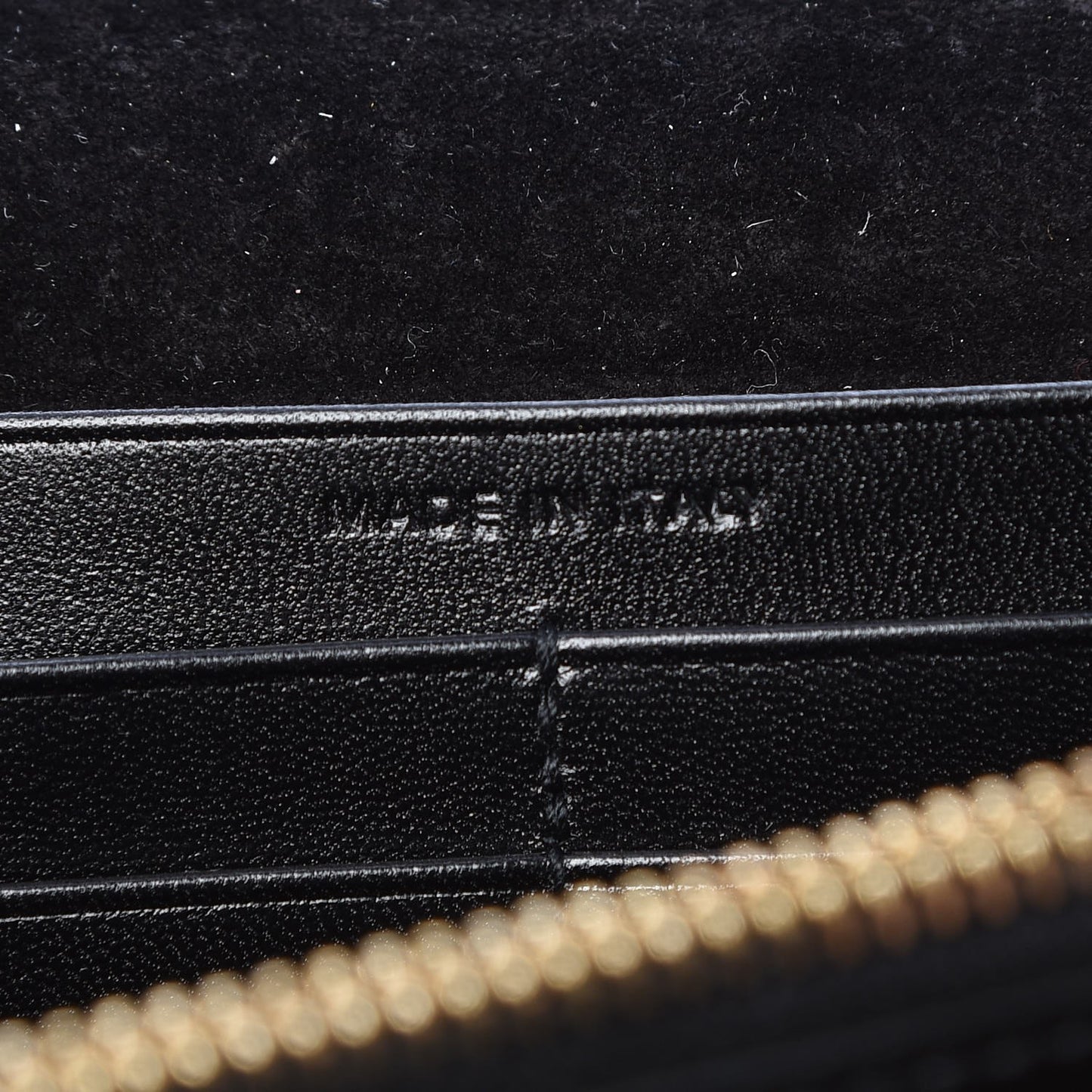 Metallic Calfskin Monogram Chain Wallet Gold Black
