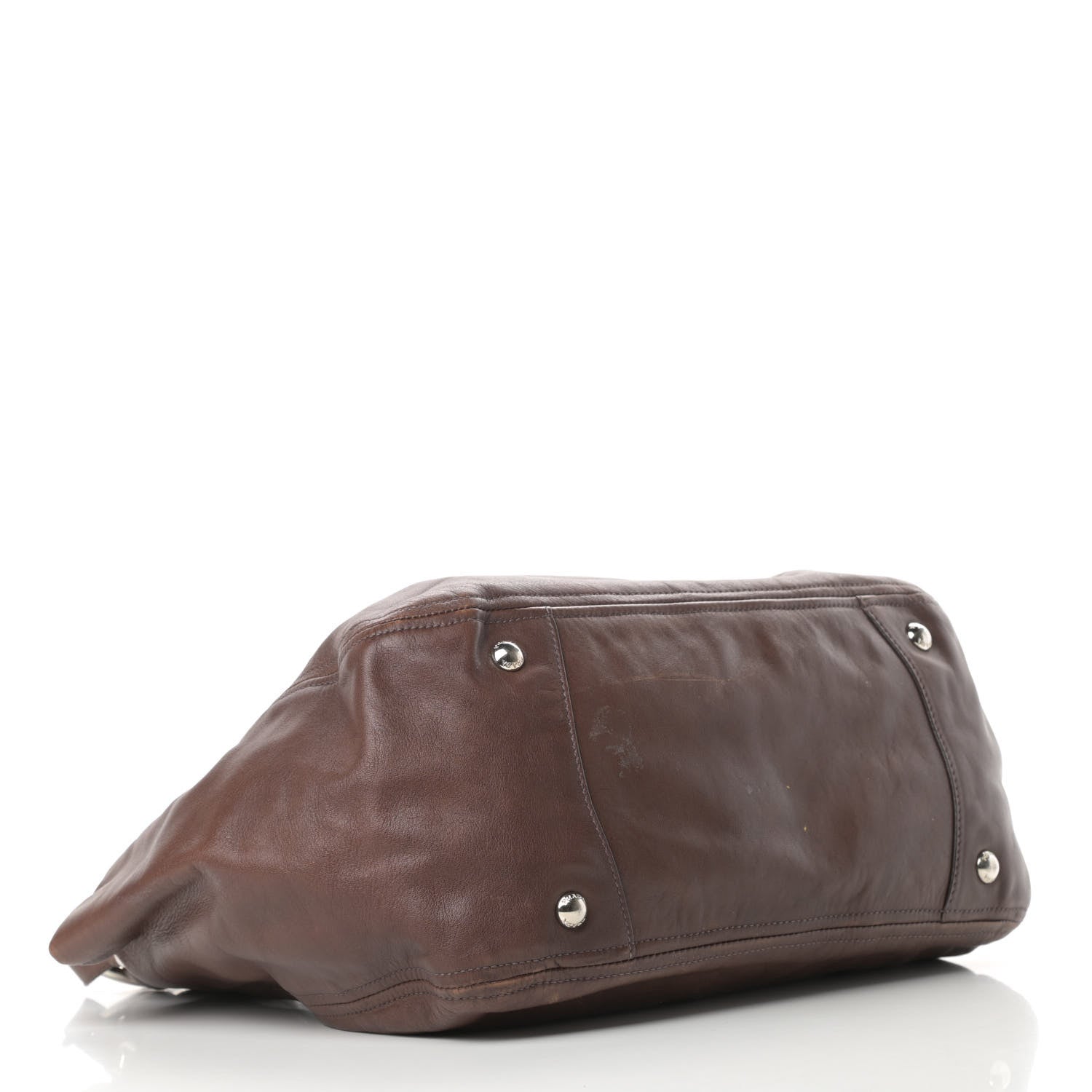 Prada Soft Calf Pleated Two Pocket Hobo Nocciolo 4 of 17