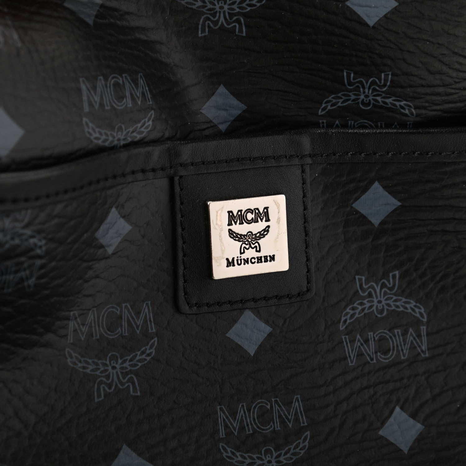 MCM Visetos Shopping Tote Black 6 of 9