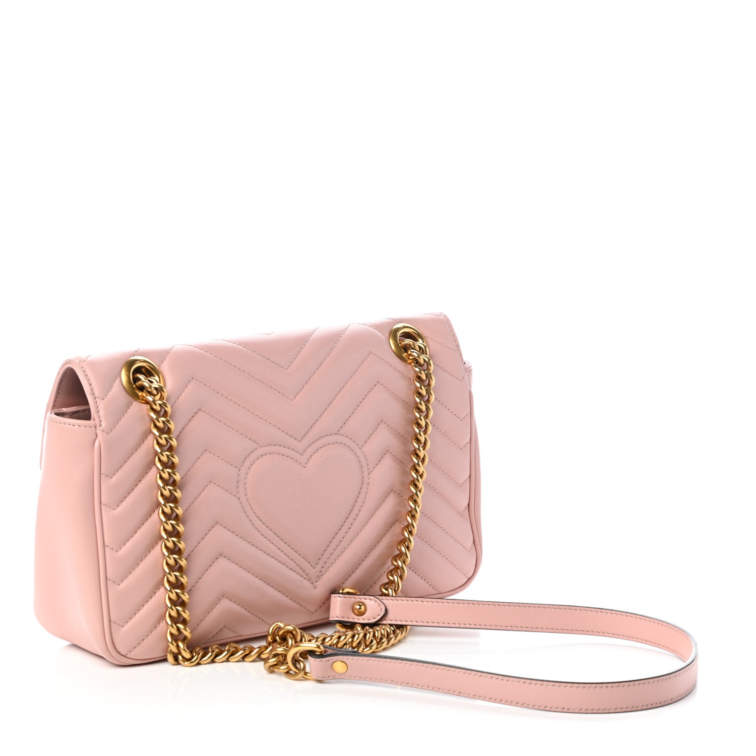 Gucci Calfskin Matelasse Small GG Marmont Shoulder Bag Perfect Pink 3 of 10
