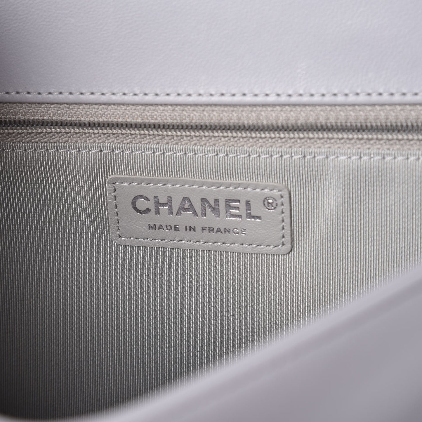 Lambskin Quilted New Medium Boy Flap Grey