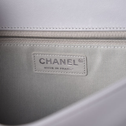 Chanel Lambskin Quilted New Medium Boy Flap Grey 8 of 10