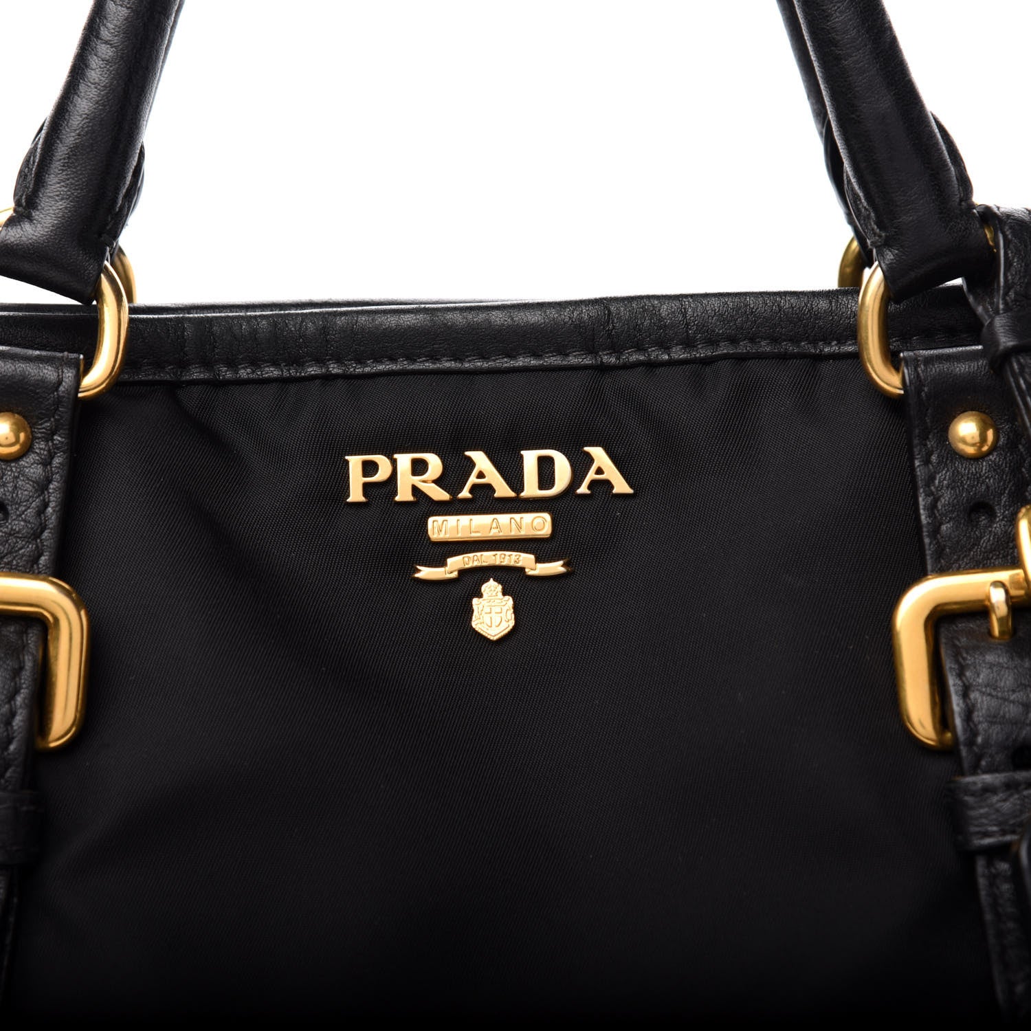 Prada Tessuto Nylon Vitello Daino Tote Black 10 of 10