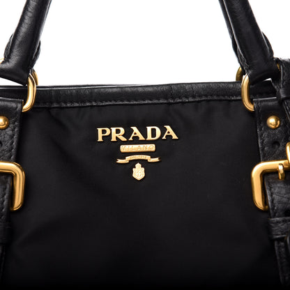 Prada Tessuto Nylon Vitello Daino Tote Black 10 of 10