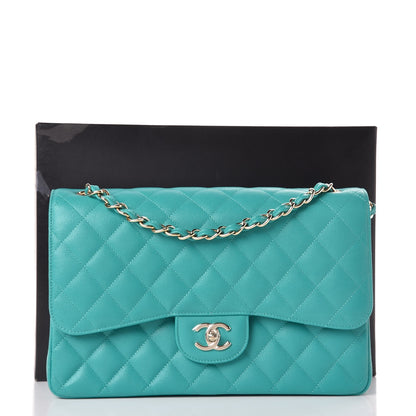 Chanel Caviar Quilted Jumbo Double Flap Turquoise 8 of 8