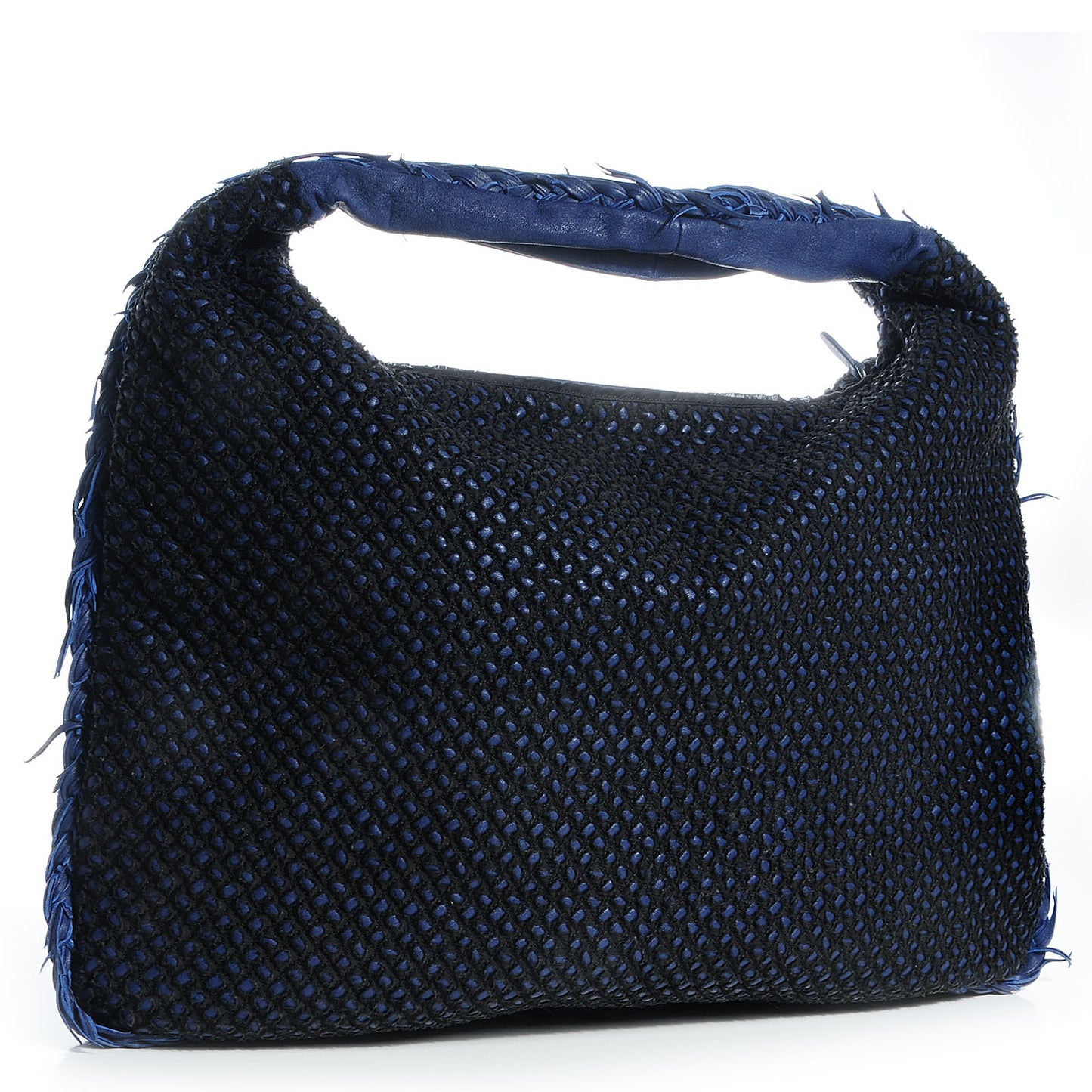 Nappa Silk Mini Ponza Devore Fuzzy Hobo Indigo