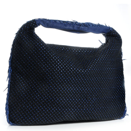 Bottega Veneta Nappa Silk Mini Ponza Devore Fuzzy Hobo Indigo 3 of 8