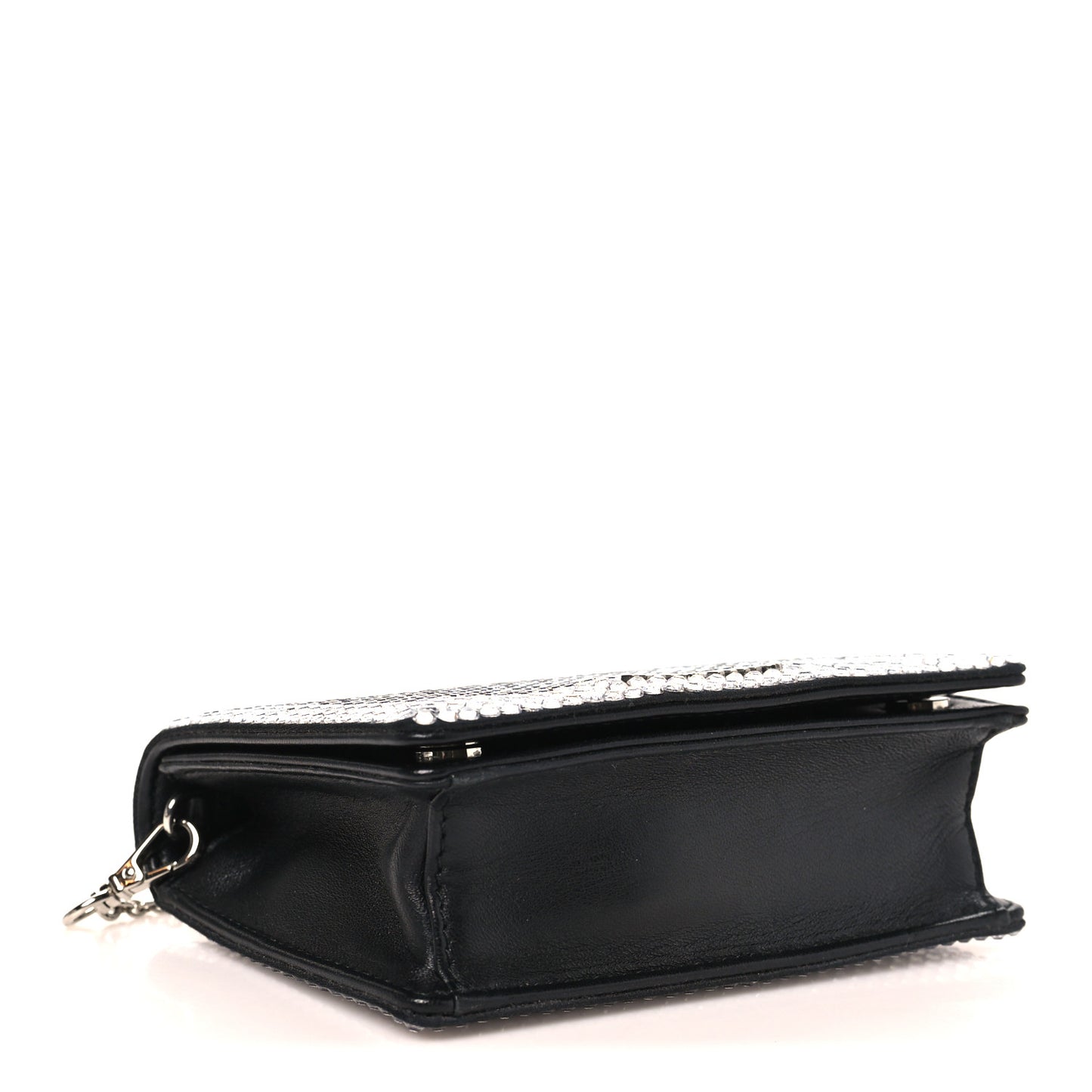 Nappa Crystal Starlight Mini Clutch Bag Black