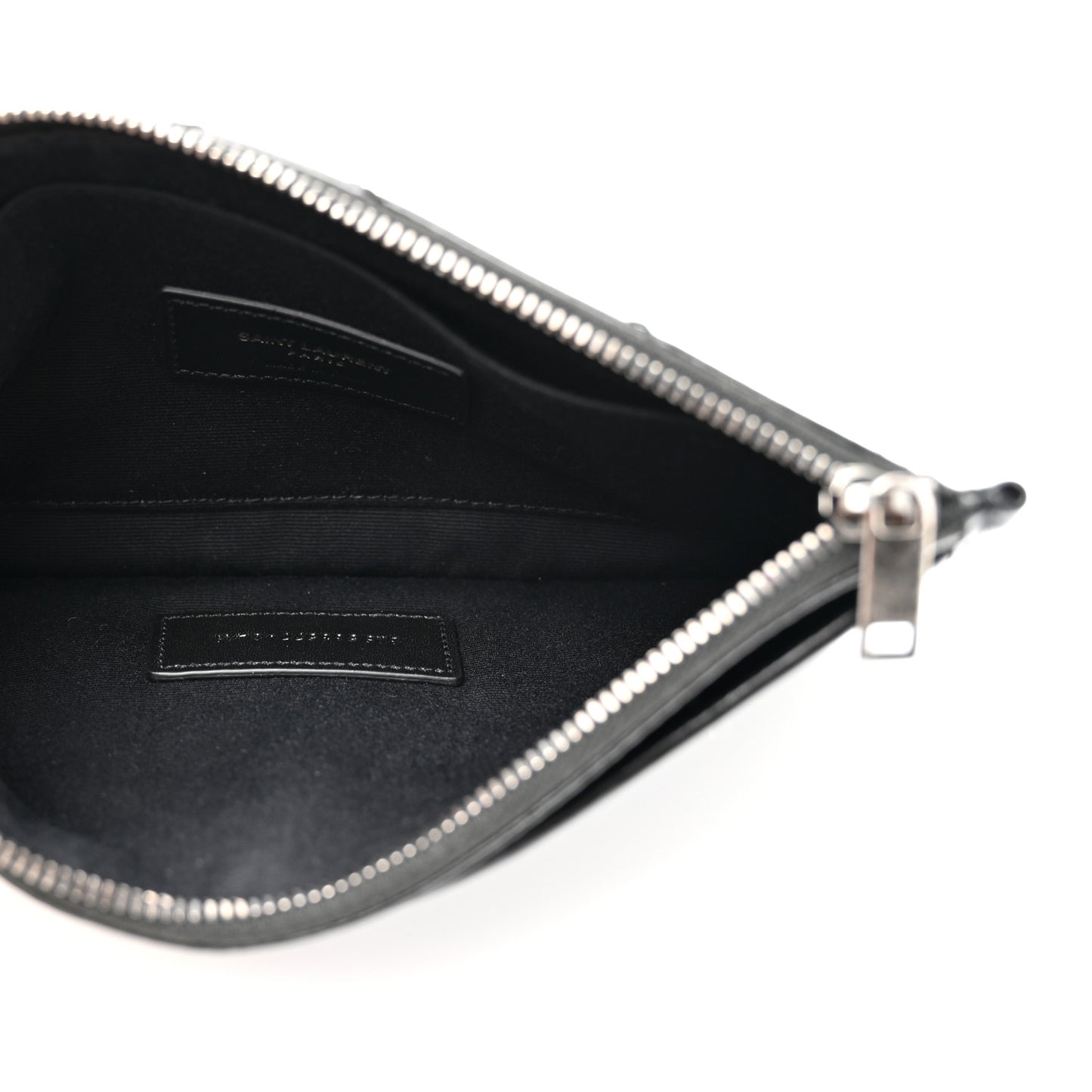 Crinkled Calfskin Matelasse Monogram Niki Bill Pouch Black