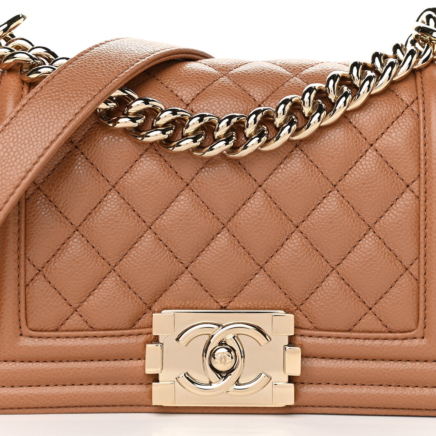 Caviar Quilted Small Boy Flap Brown