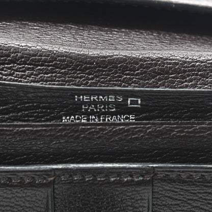 Hermes Matte Alligator Bearn Wallet Chocolate 5 of 6