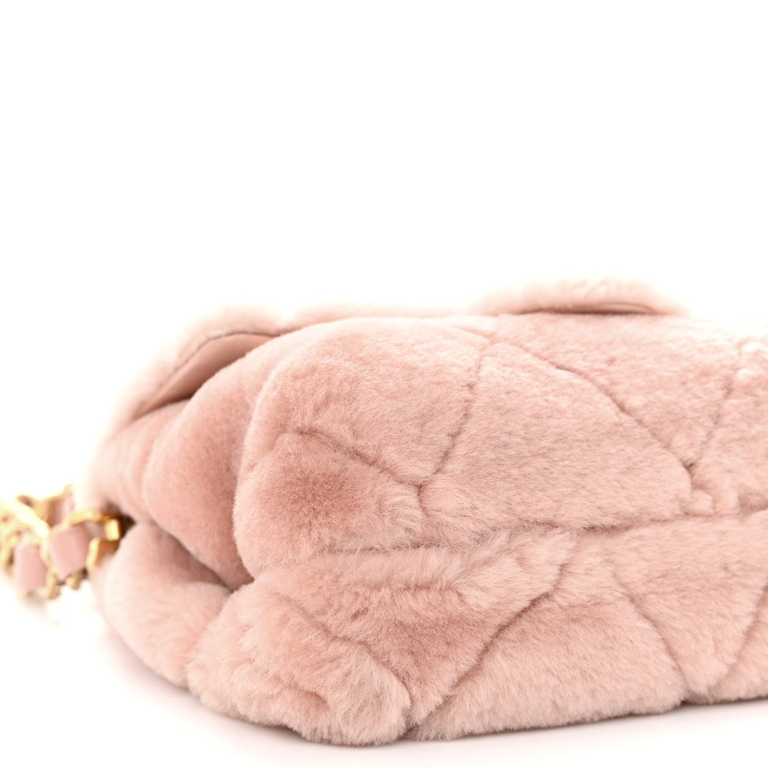 Chanel Shearling Lambskin Quilted Small Chain Top Handle Flap Pink 7 of 8