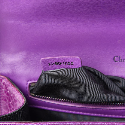 Christian Dior Ceramic Effect Deerskin Medium Diorama Flap Bag Purple 7 of 10