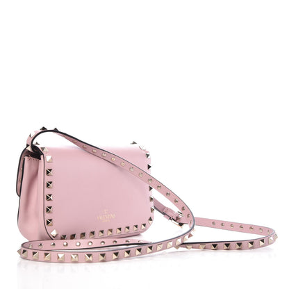 Valentino Garavani Vitello Mini Rockstud Flap Saddle Crossbody Bag Water Rose 3 of 6