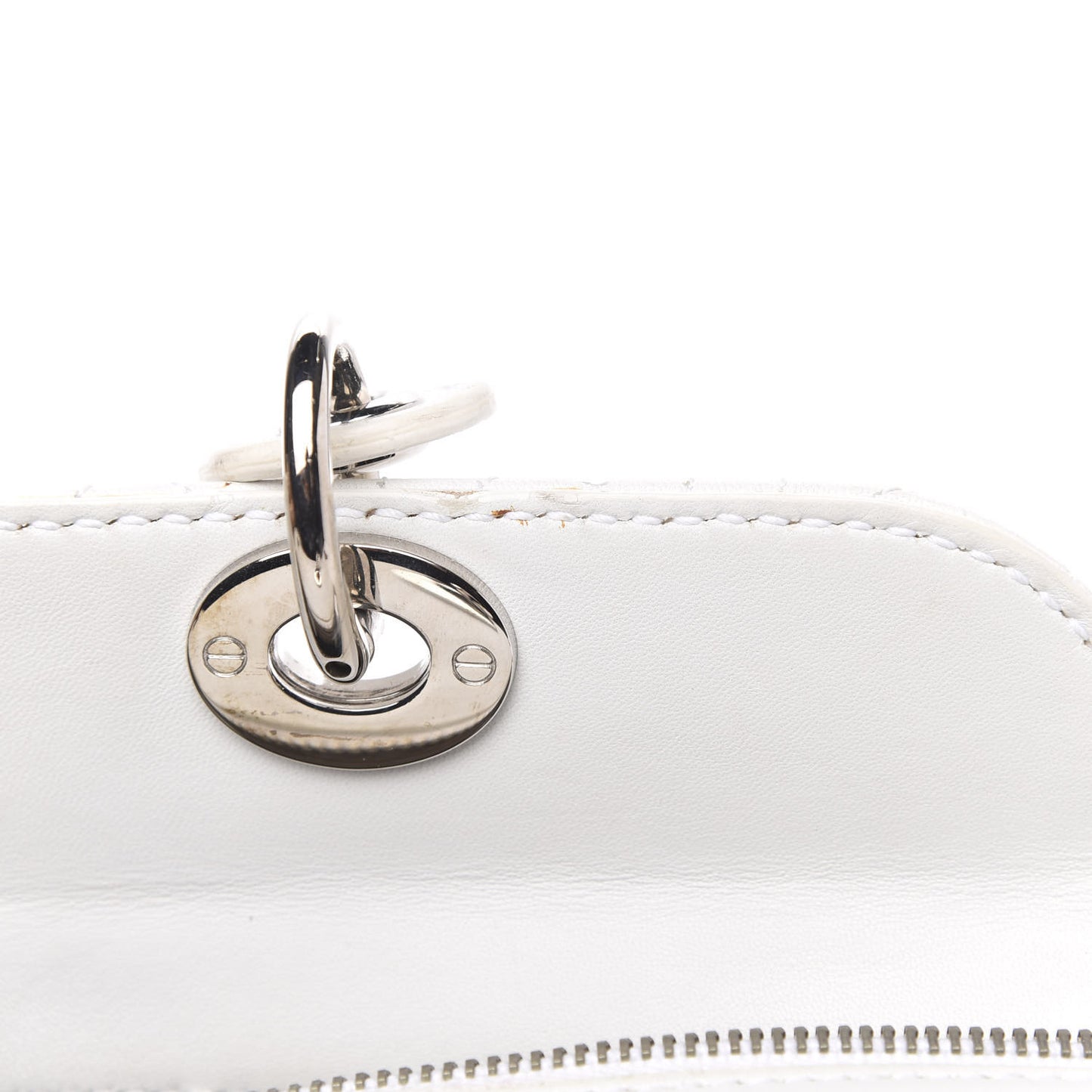 Lambskin Cannage Soft Lady Dior Satchel White