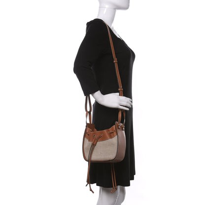 Loewe Calfskin Canvas Mini Hammock Shoulder Bag Natural Tan 2 of 12