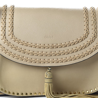 Chloe Calfskin Medium Braided Hudson Double Carry Shoulder Bag Blondie Beige 10 of 10