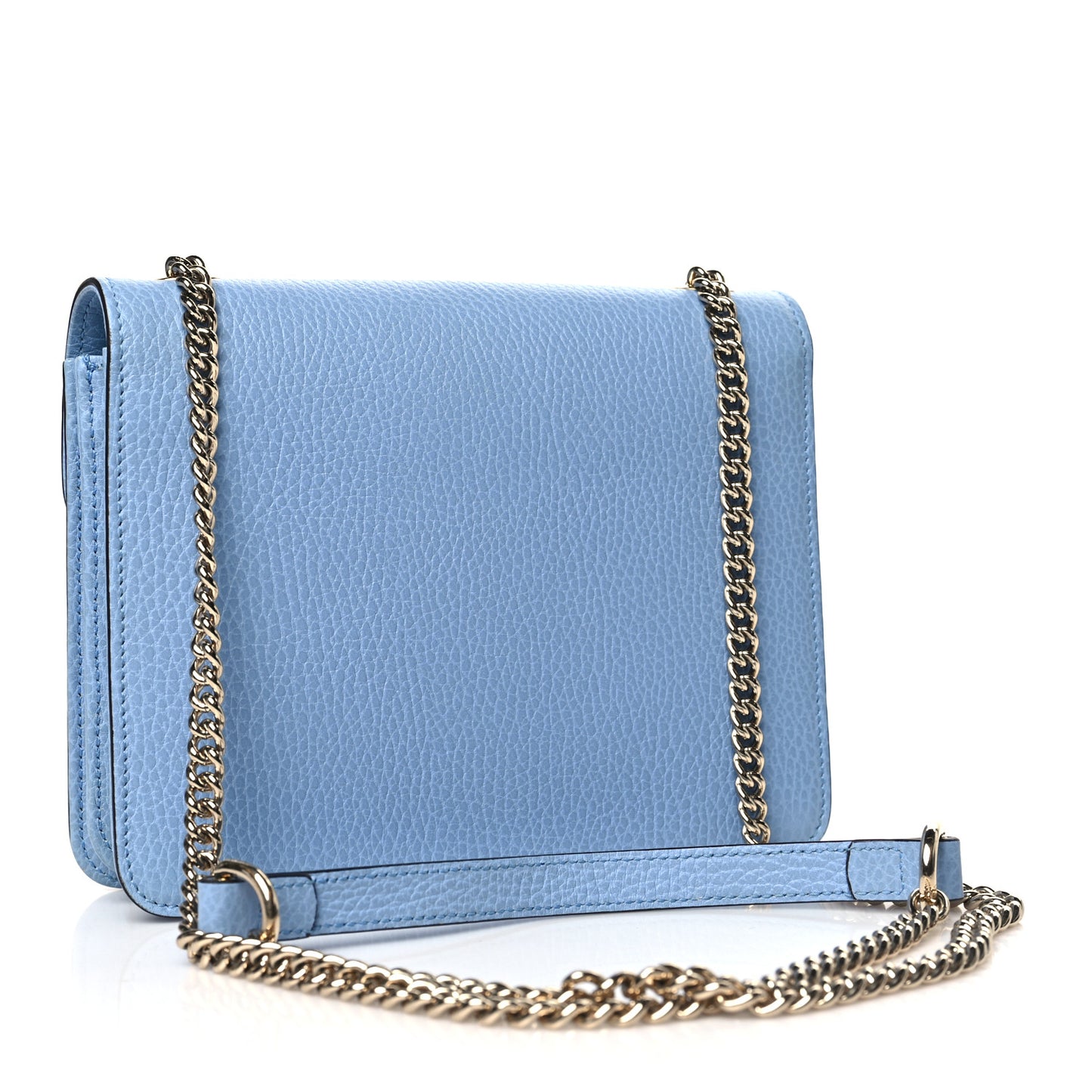 Dollar Calfskin Small Interlocking G Shoulder Bag Mineral Blue