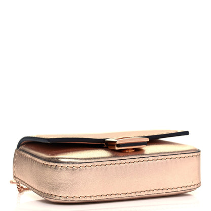 Fendi Vitello Laminato Nano Baguette Charm Rame 3 of 8
