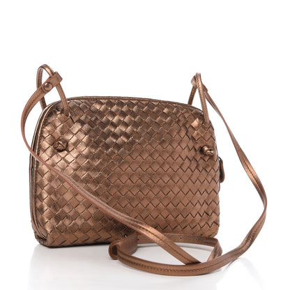 Bottega Veneta Metallic Grosgrain Intrecciato Nodini Crossbody Messenger Copper 3 of 10