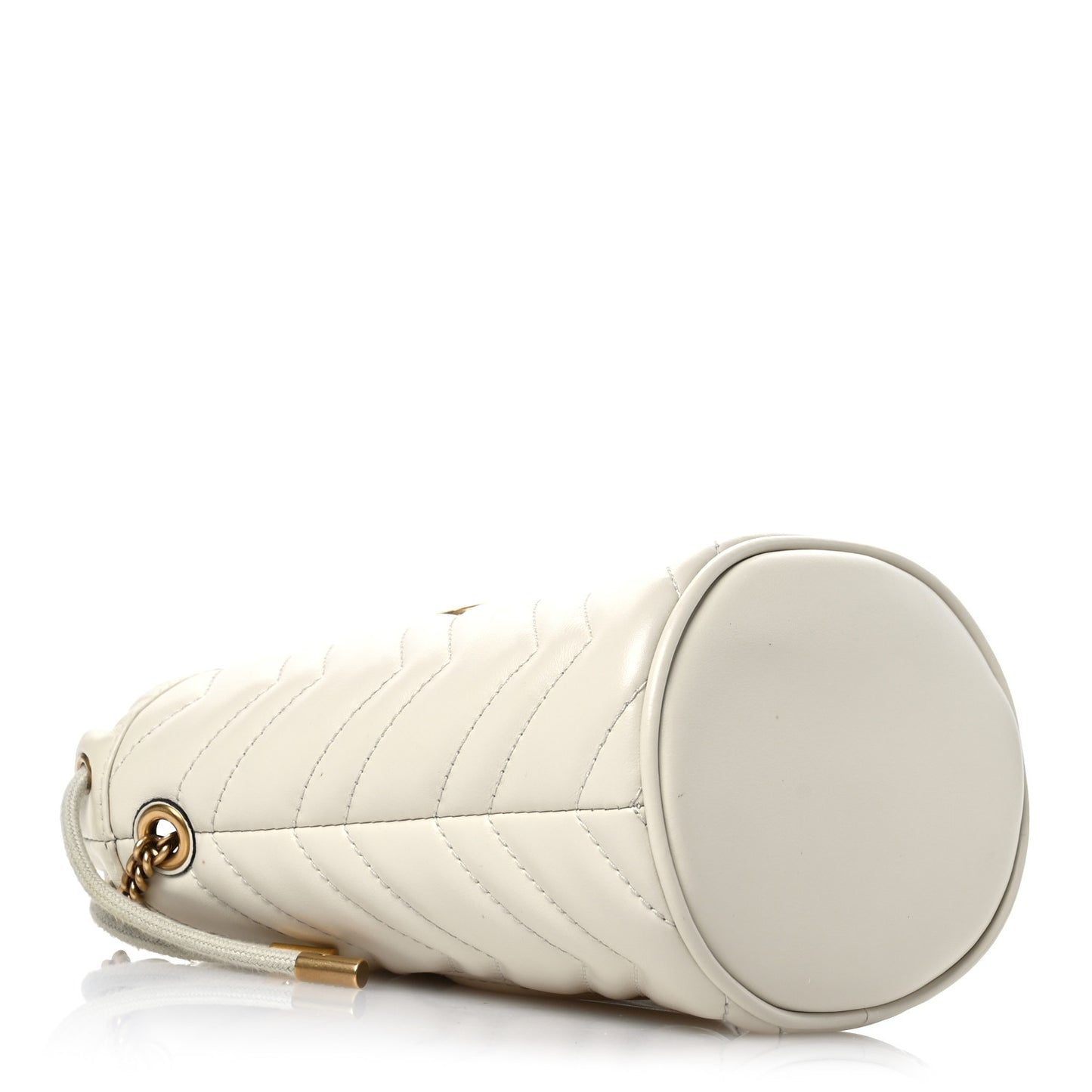 Calfskin Matelasse Mini GG Marmont 2.0 Bucket Bag White