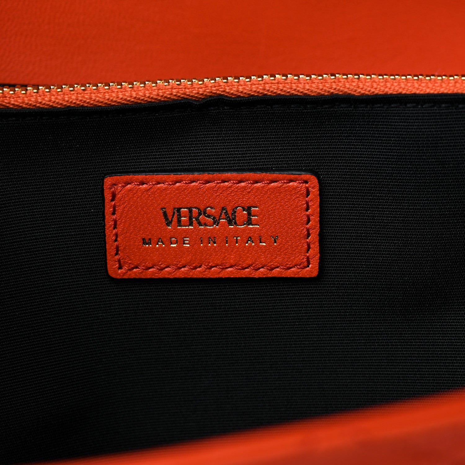 Versace Lambskin Quilted Medusa Wallet On Chain Crossbody Dark Orange 6 of 9