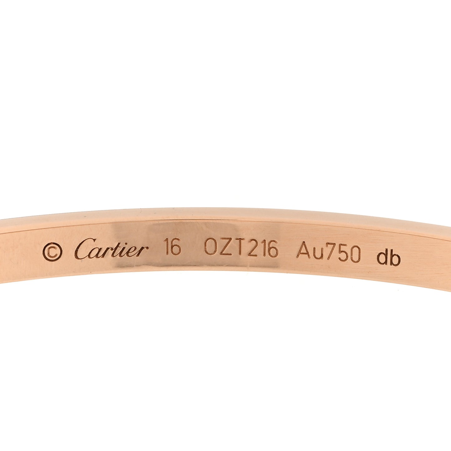 18K Pink Gold 10 Diamond Small LOVE Bracelet 16