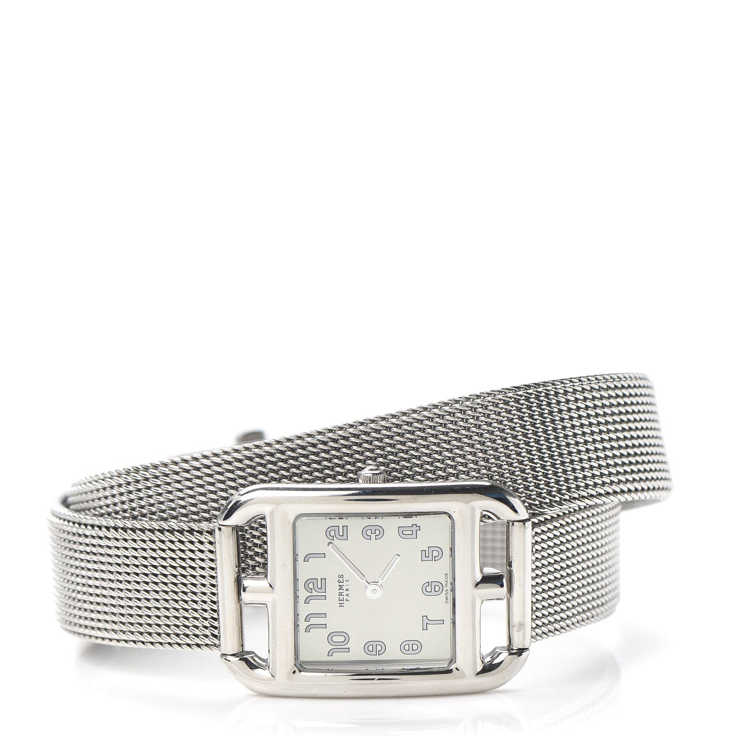 Hermes Stainless Steel 23mm Cape Cod Double Tour Quartz Watch Silver 2 of 6