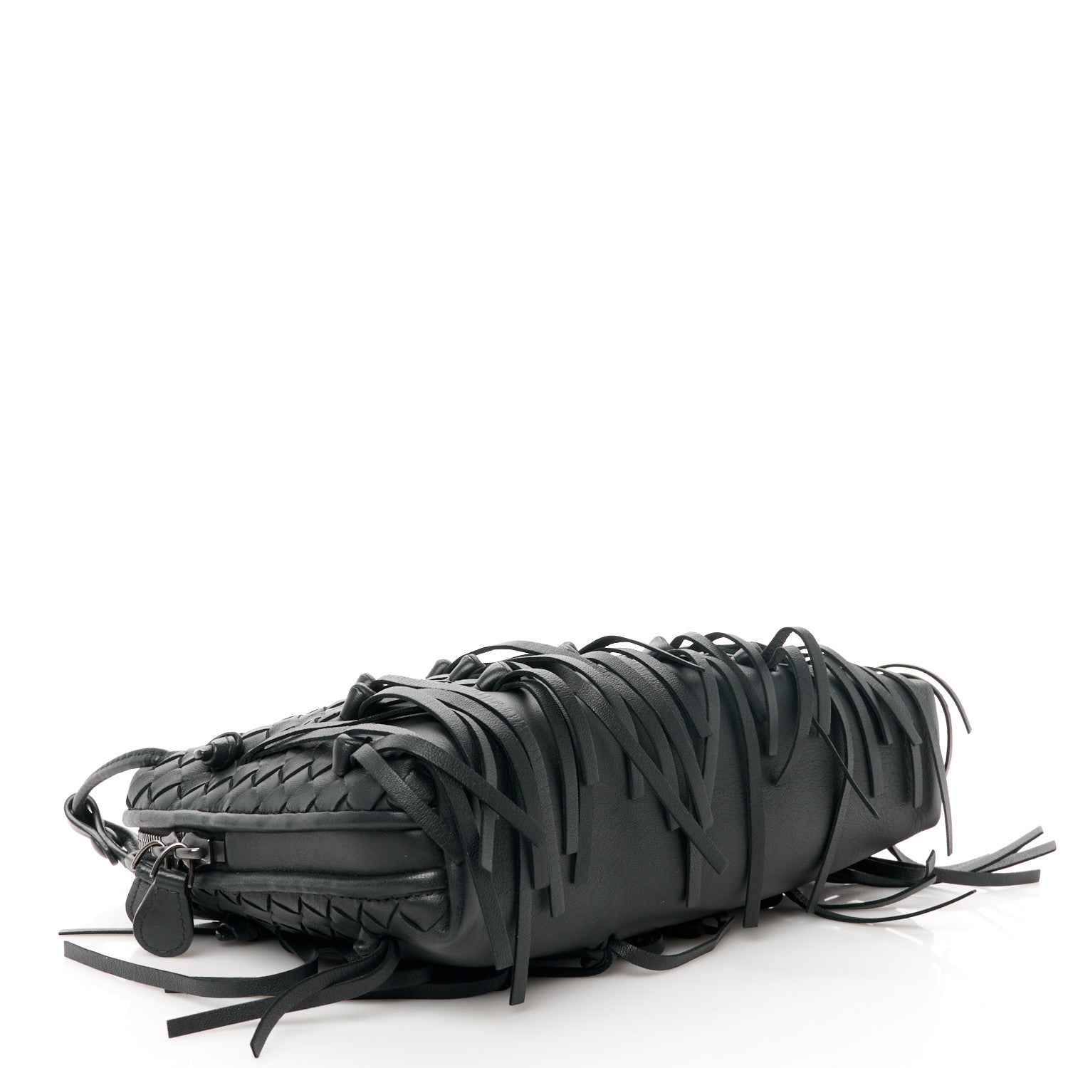 Bottega Veneta Nappa Intrecciato Fringe Nodini Crossbody Messenger Black 4 of 12