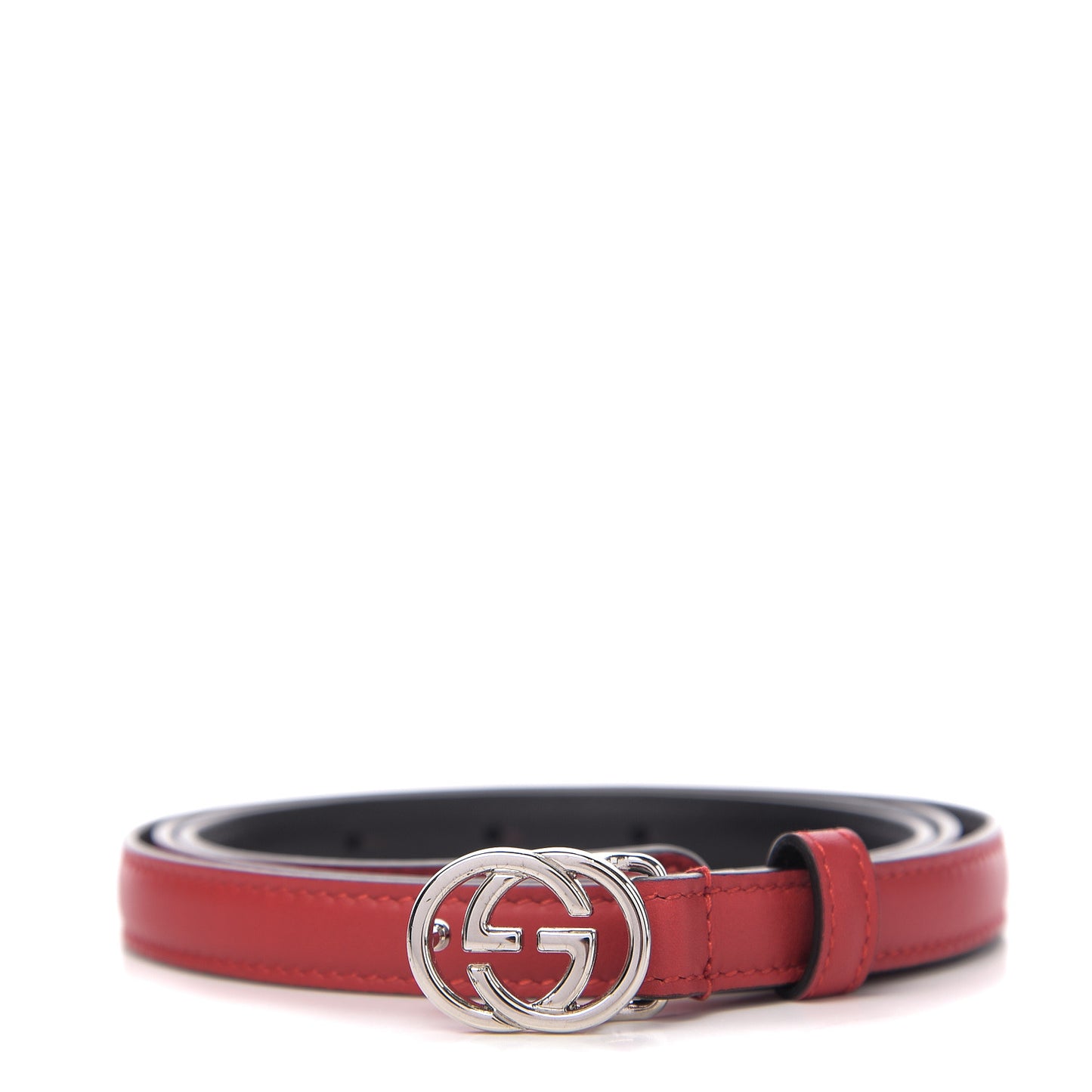 Moon Calfskin Nickel Interlocking G 20mm Belt 100 40 Tabasco