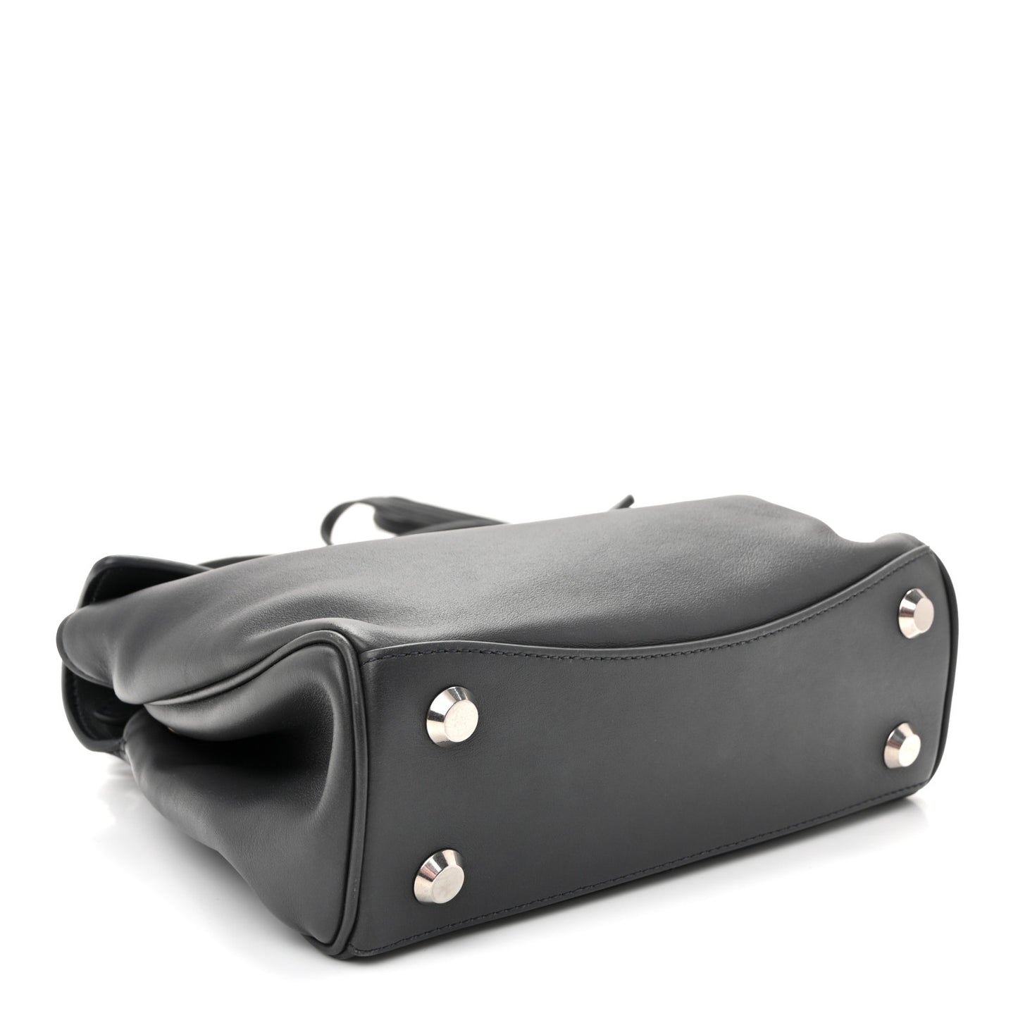 Natural Smooth Calfskin Mini Rodeo Top Handle Handbag Grey