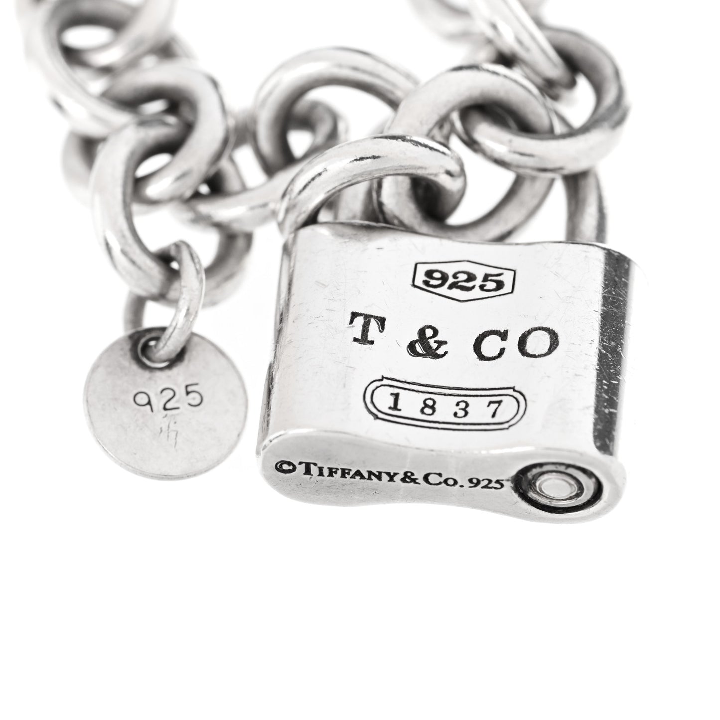 Sterling Silver 1837 Lock Charm Bracelet