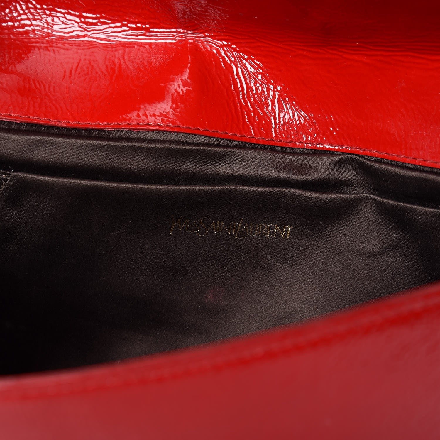 Saint Laurent Textured Patent Monogram Large Belle De Jour Clutch Red 6 of 7