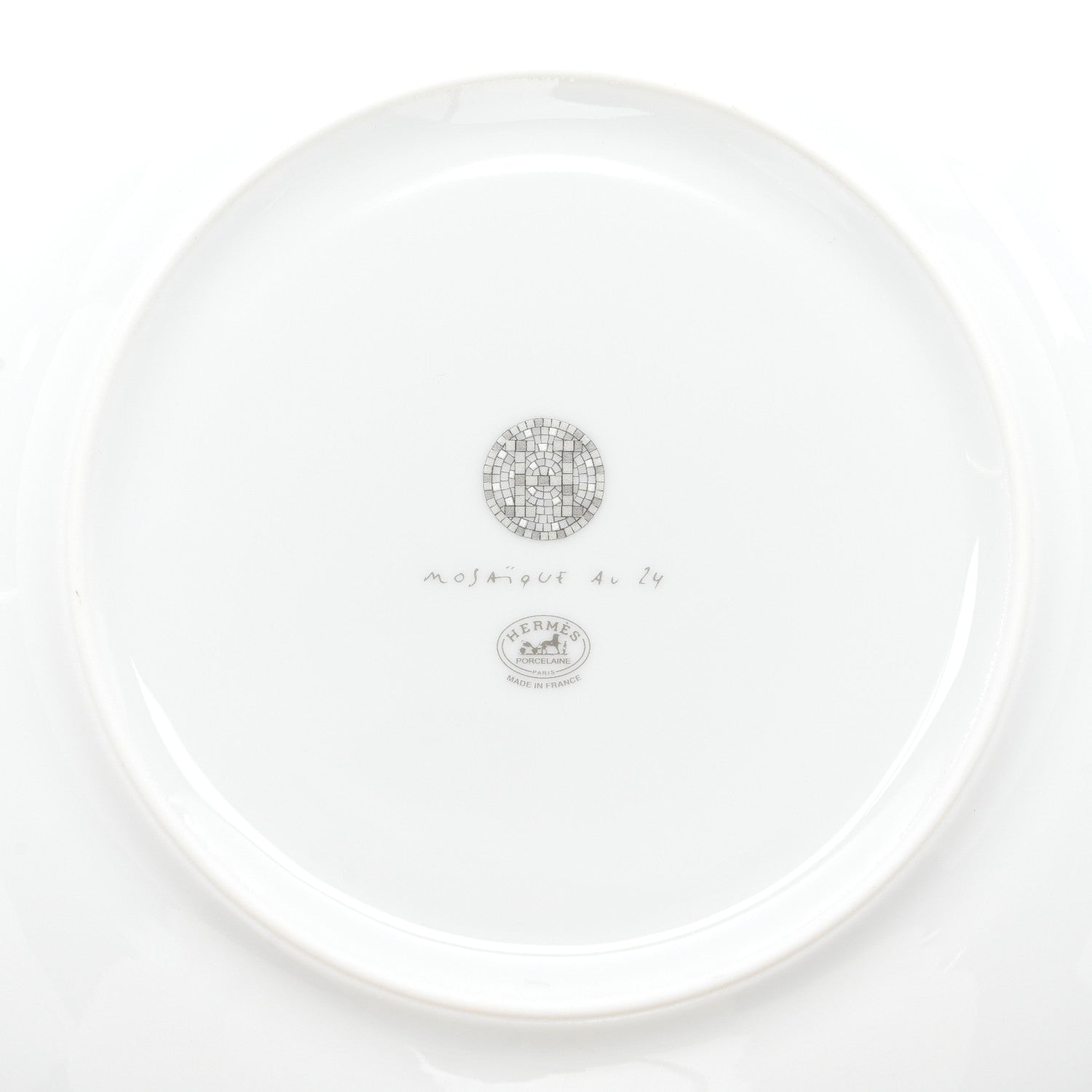 Hermes Porcelain Mosaique au 24 Platine Dessert Plate 8.3 3 of 6