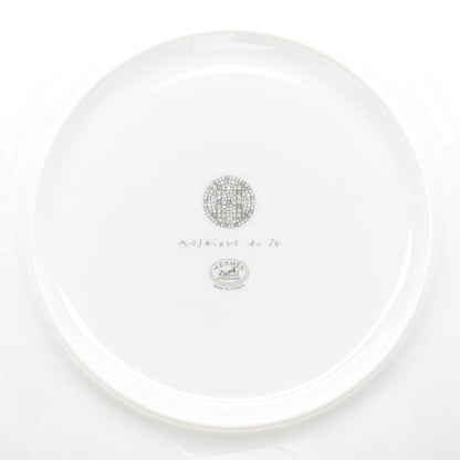 Hermes Porcelain Mosaique au 24 Platine Dessert Plate 8.3 3 of 6