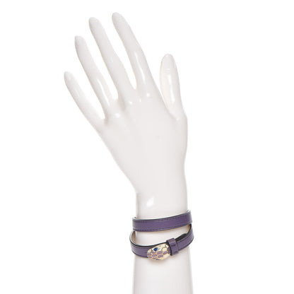 Bulgari Calfskin Serpenti Forever Double Coil Bracelet M 2 of 5