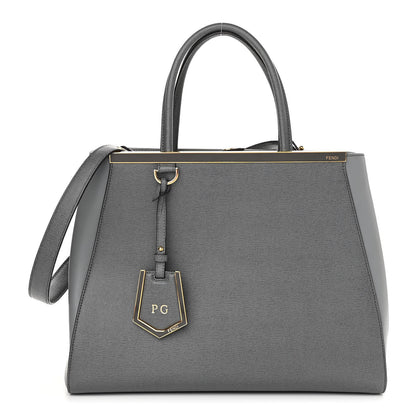 Fendi Vitello Elite Flamingo Regular 2Jours Tote Grigio Grigio Chiaro 1 of 10