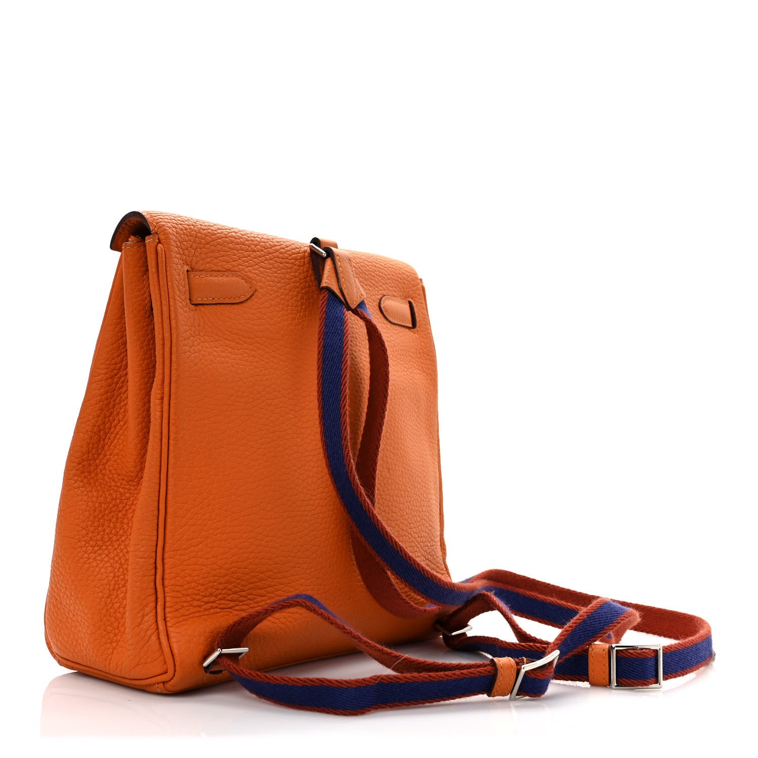 Hermes Taurillon Clemence Kelly Amazone Ado Backpack 22 Abricot Bleu Encre Cuivre 2 of 9
