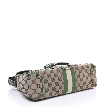 Gucci Monogram Horsebit Web Flap Bag Green 3 of 13