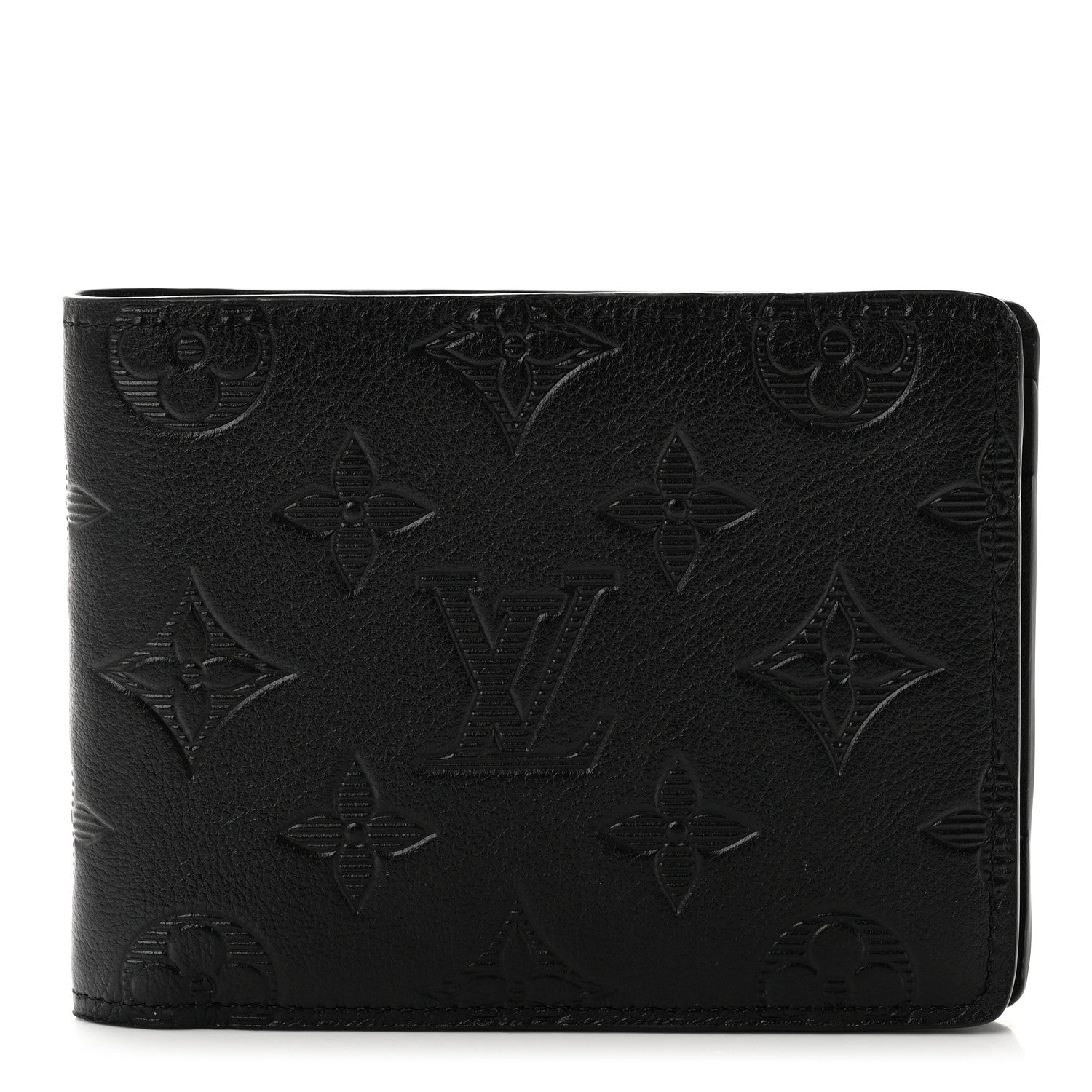 Louis Vuitton Calfskin Monogram Shadow Multiple Wallet Black 1 of 6