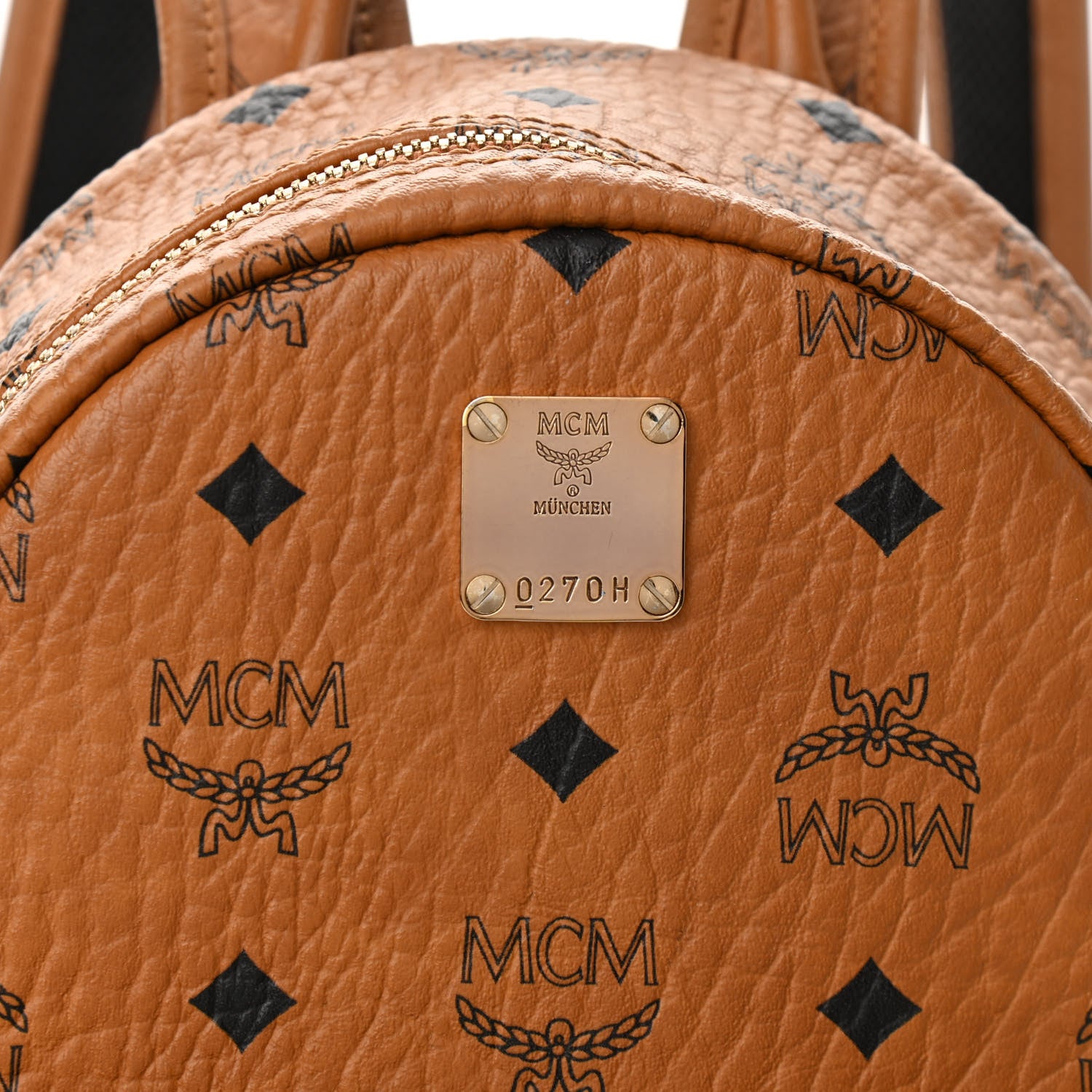 MCM Visetos Side Stud Mini Stark Backpack Cognac 7 of 9