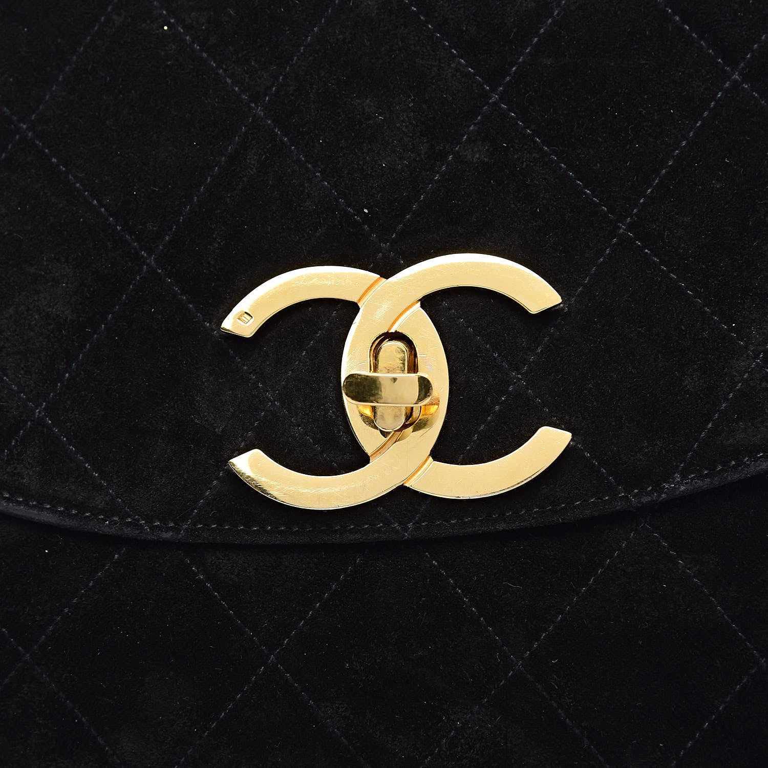 Chanel Suede Quilted Drawstring Backpack Black 10 of 10