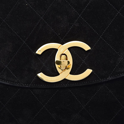 Chanel Suede Quilted Drawstring Backpack Black 10 of 10