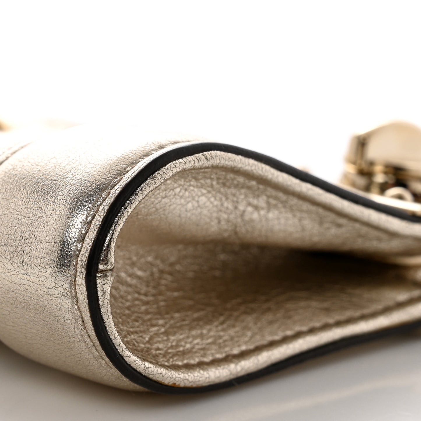 Metallic Calfskin Britt Clutch Gold