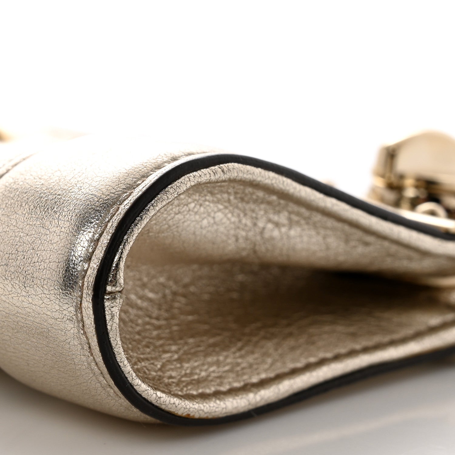 Gucci Metallic Calfskin Britt Clutch Gold 9 of 10