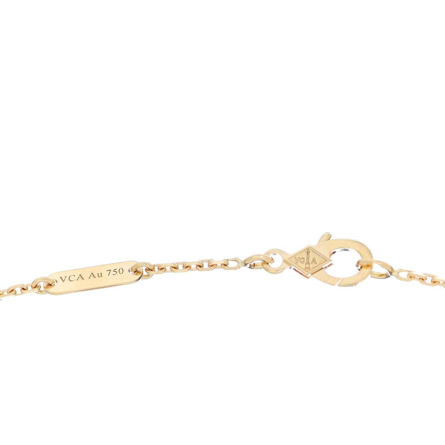 18K Yellow Gold Mother of Pearl Vintage Alhambra Pendant Necklace