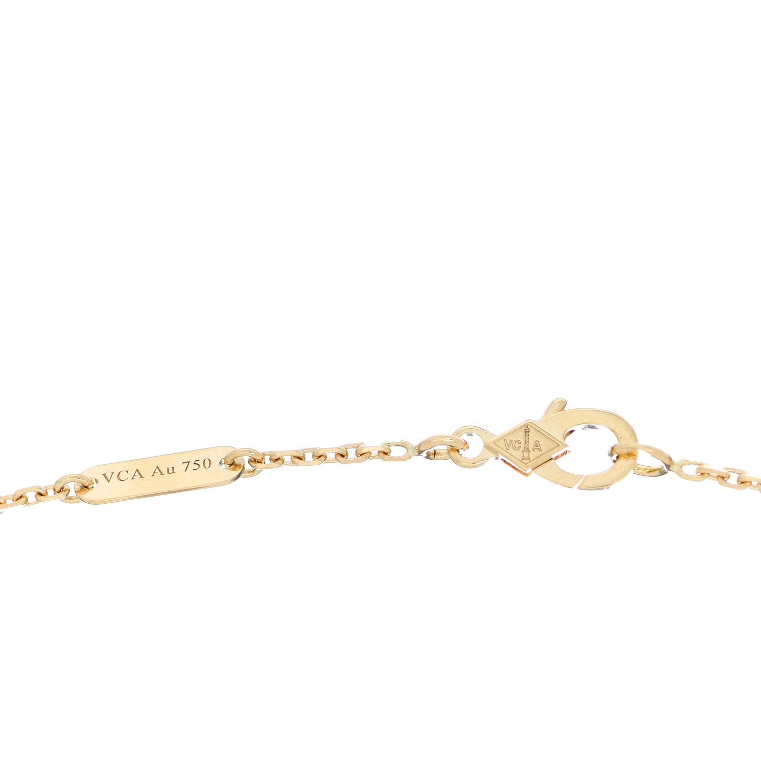 Van Cleef & Arpels 18K Yellow Gold Mother of Pearl Vintage Alhambra Pendant Necklace 4 of 5