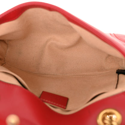 Gucci Calfskin Matelasse Mini GG Marmont Shoulder Bag Hibiscus Red 5 of 12