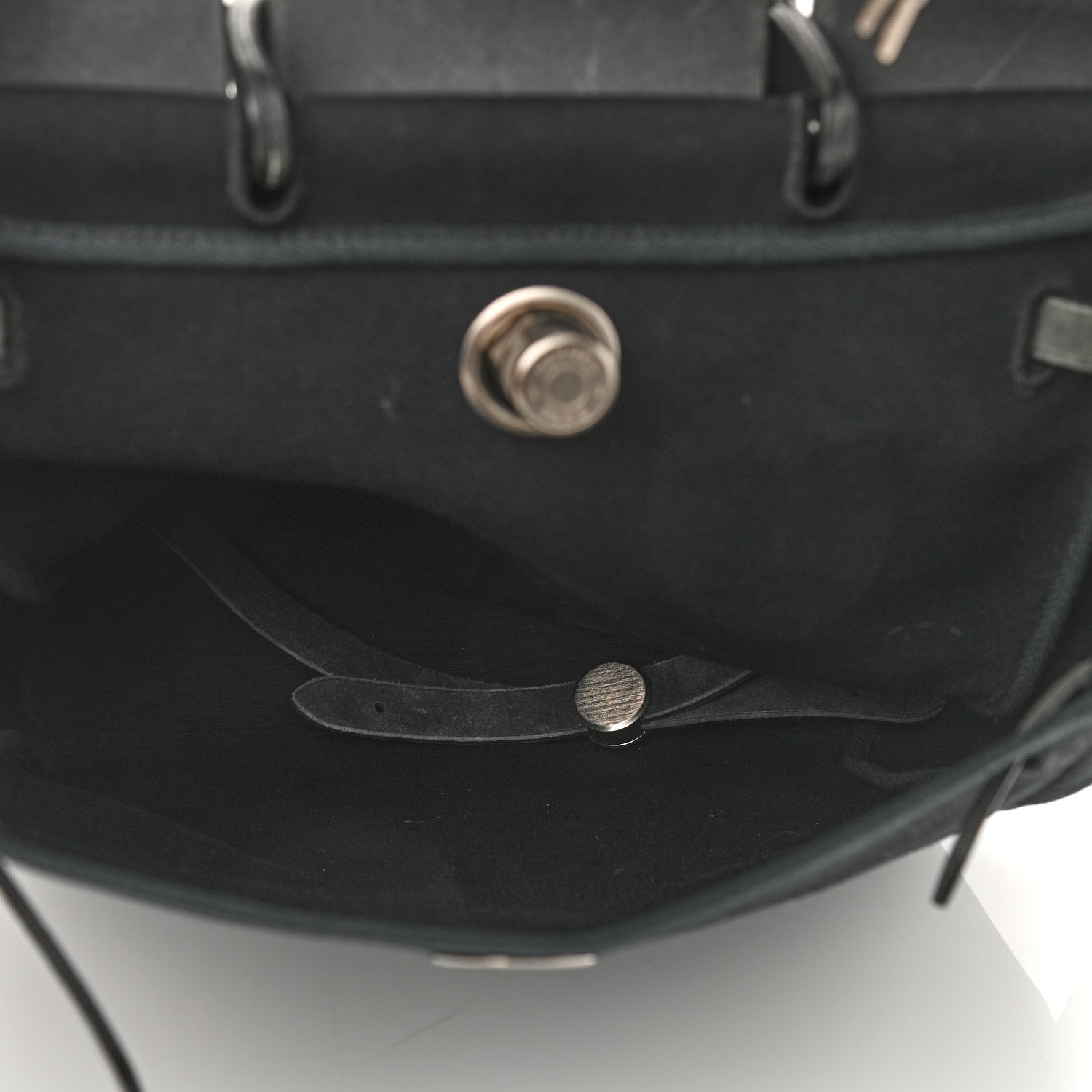 Hermes Toile Vache Calfskin Herbag 30 PM Backpack Black 6 of 11